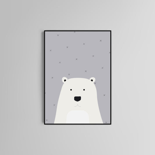 Bear poster print home wall art decor Nordic bear modern design