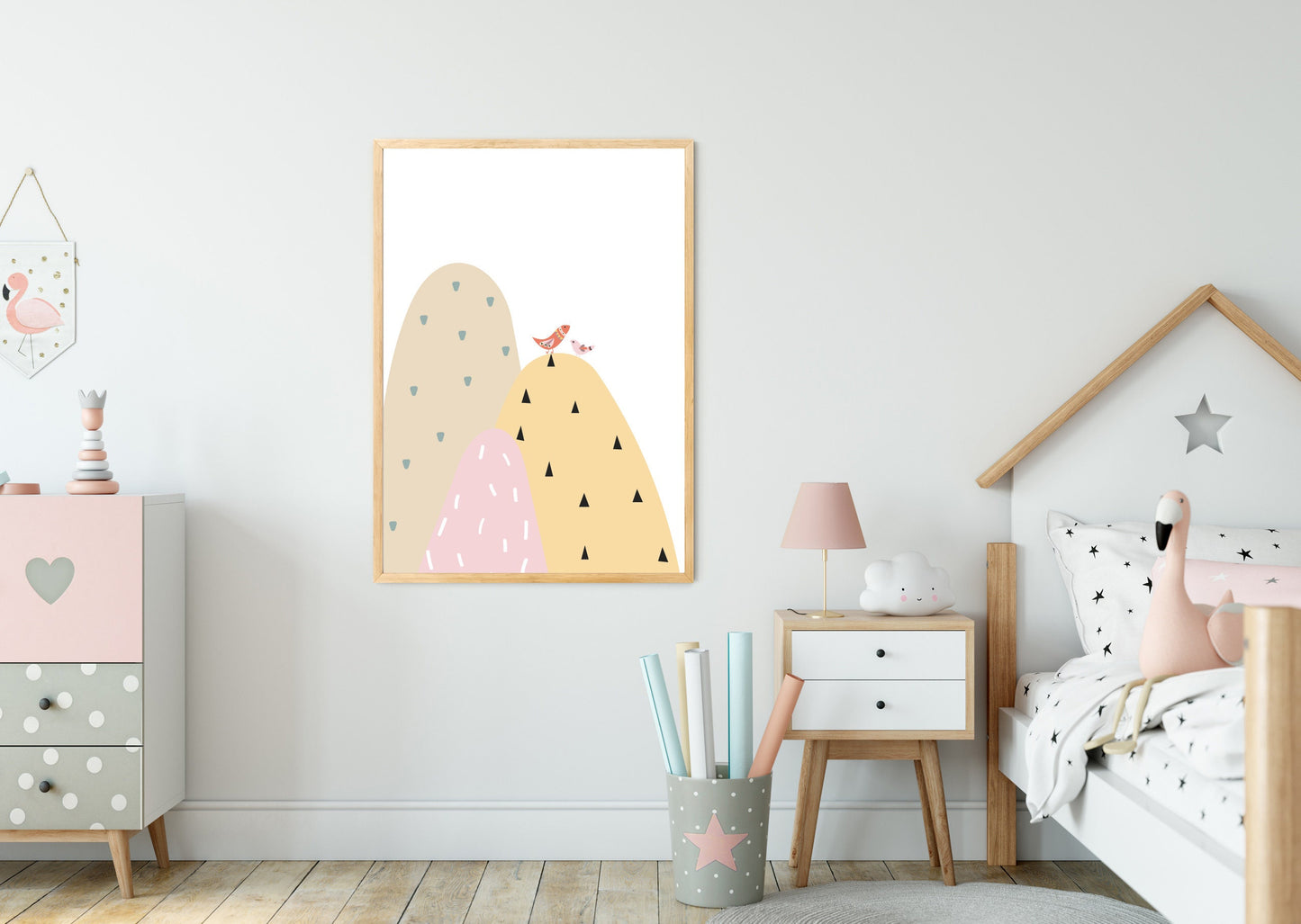 Kids mountains poster print home wall art decor nursery modern kids design