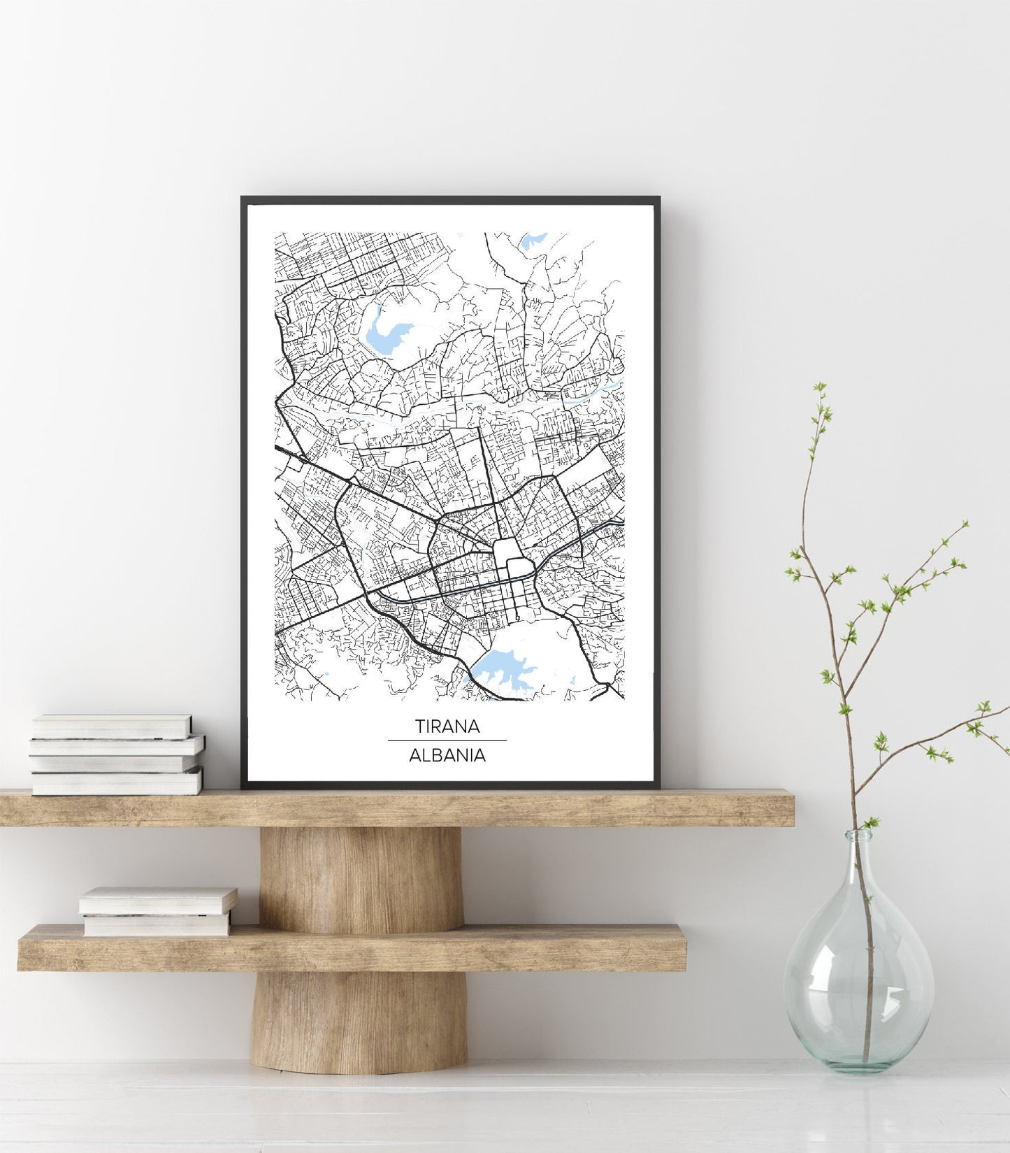 Tirana City Map poster wall art home decor modern elegant poster print