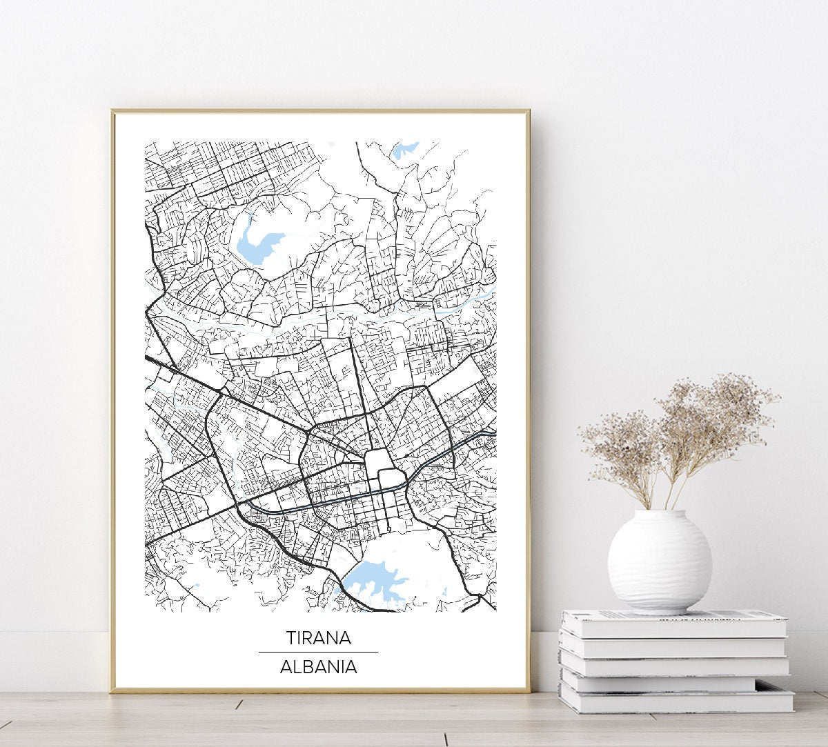 Tirana City Map poster wall art home decor modern elegant poster print