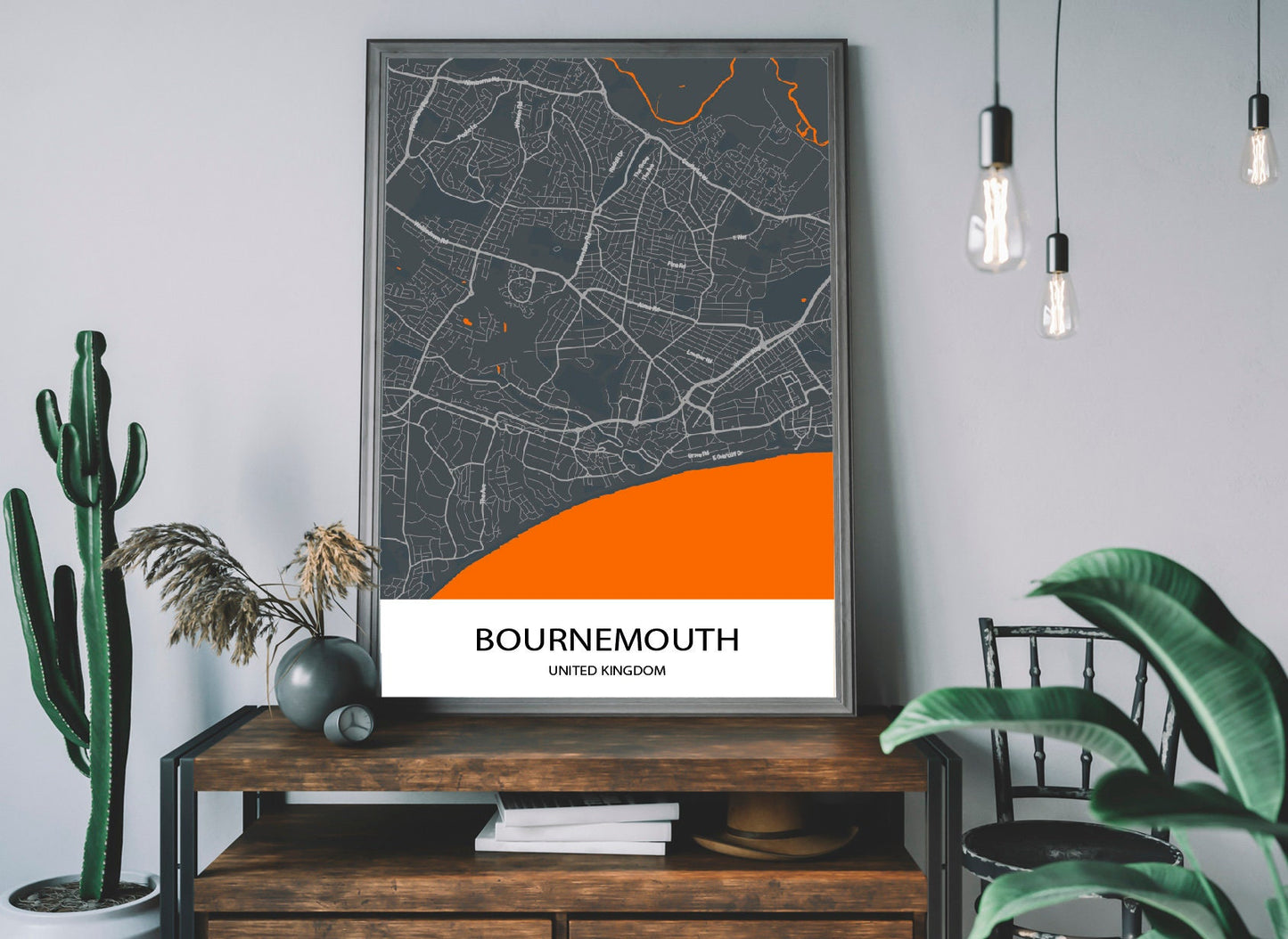 Bournemouth map Print Map Gift Wall Art  Map Poster Home Decor Map City Map Print Poster Print