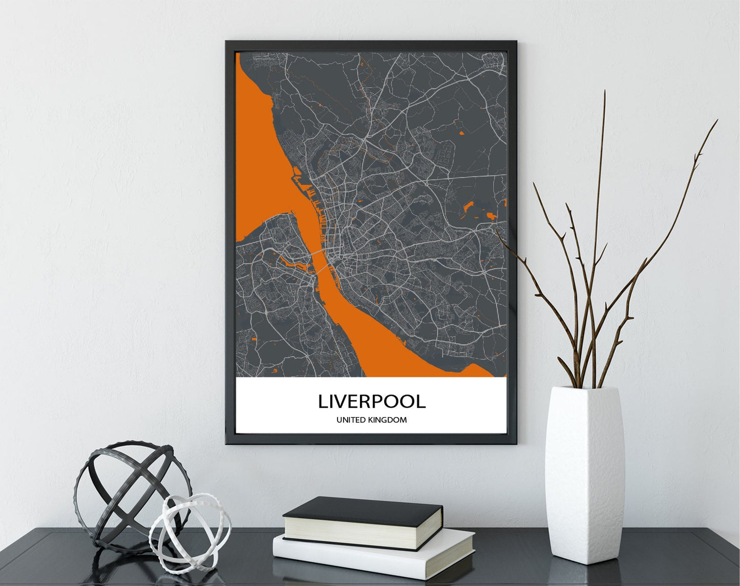 Liverpool Map wall home art decor modern poster print