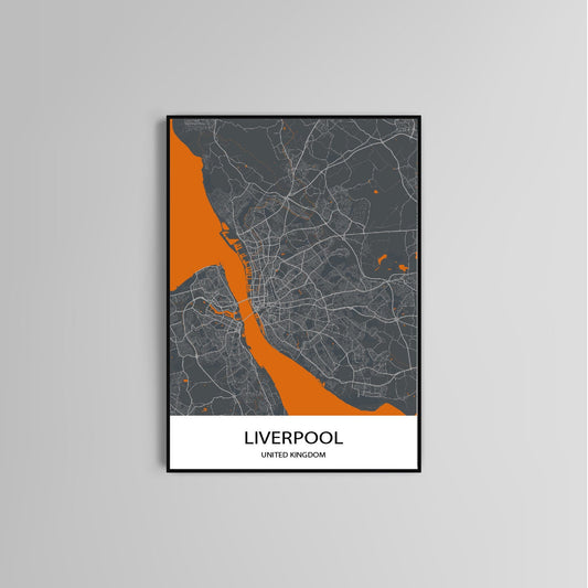 Liverpool Map wall home art decor modern poster print