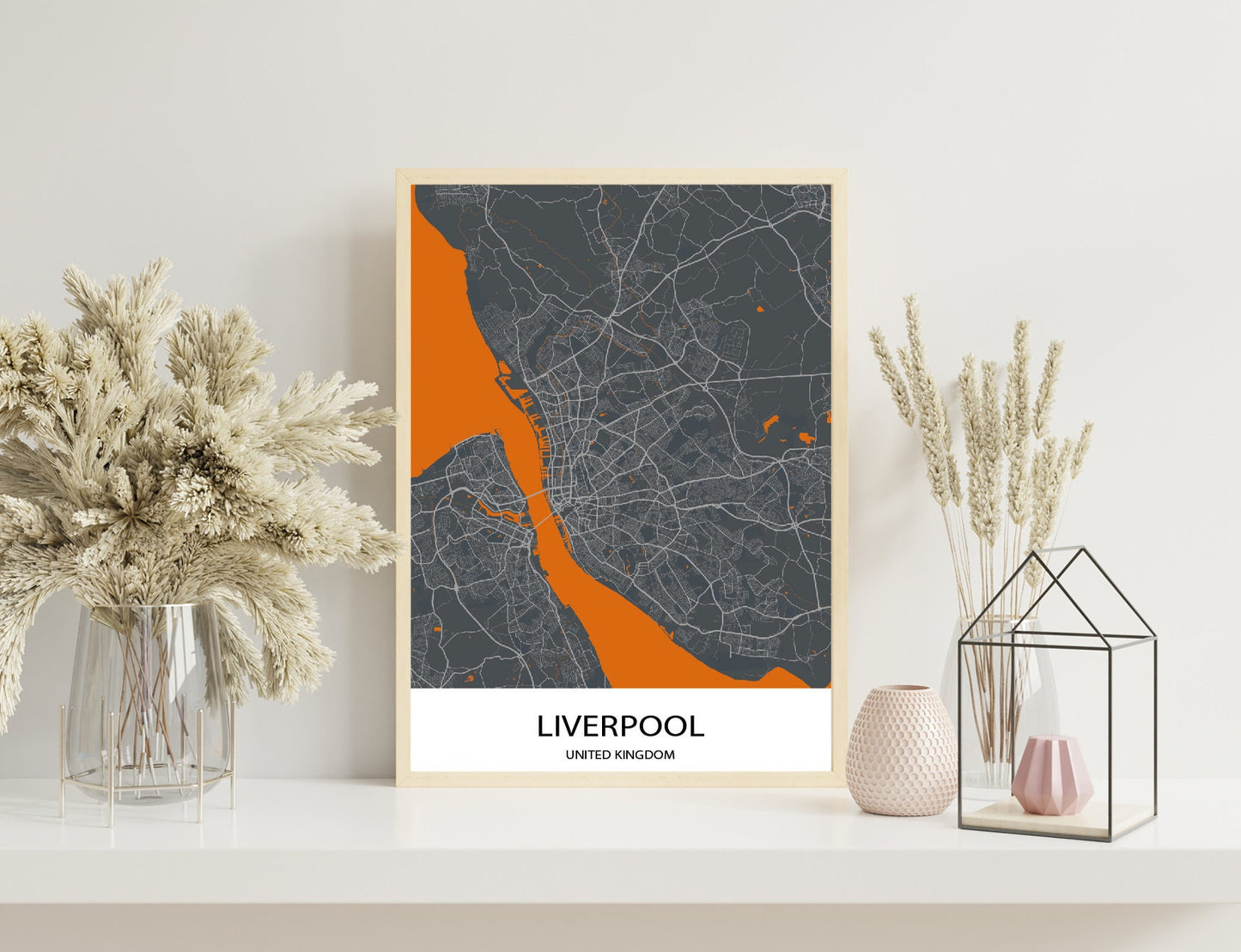 Liverpool Map wall home art decor modern poster print