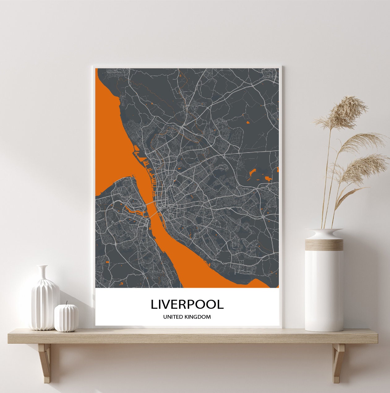 Liverpool Map wall home art decor modern poster print