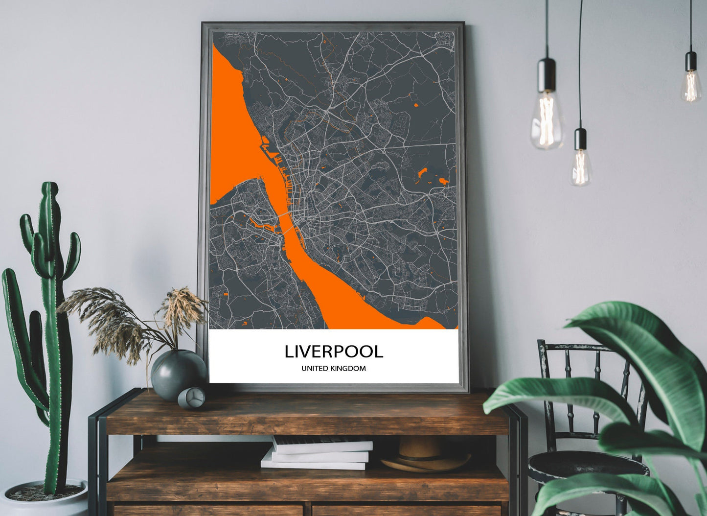 Liverpool Map wall home art decor modern poster print