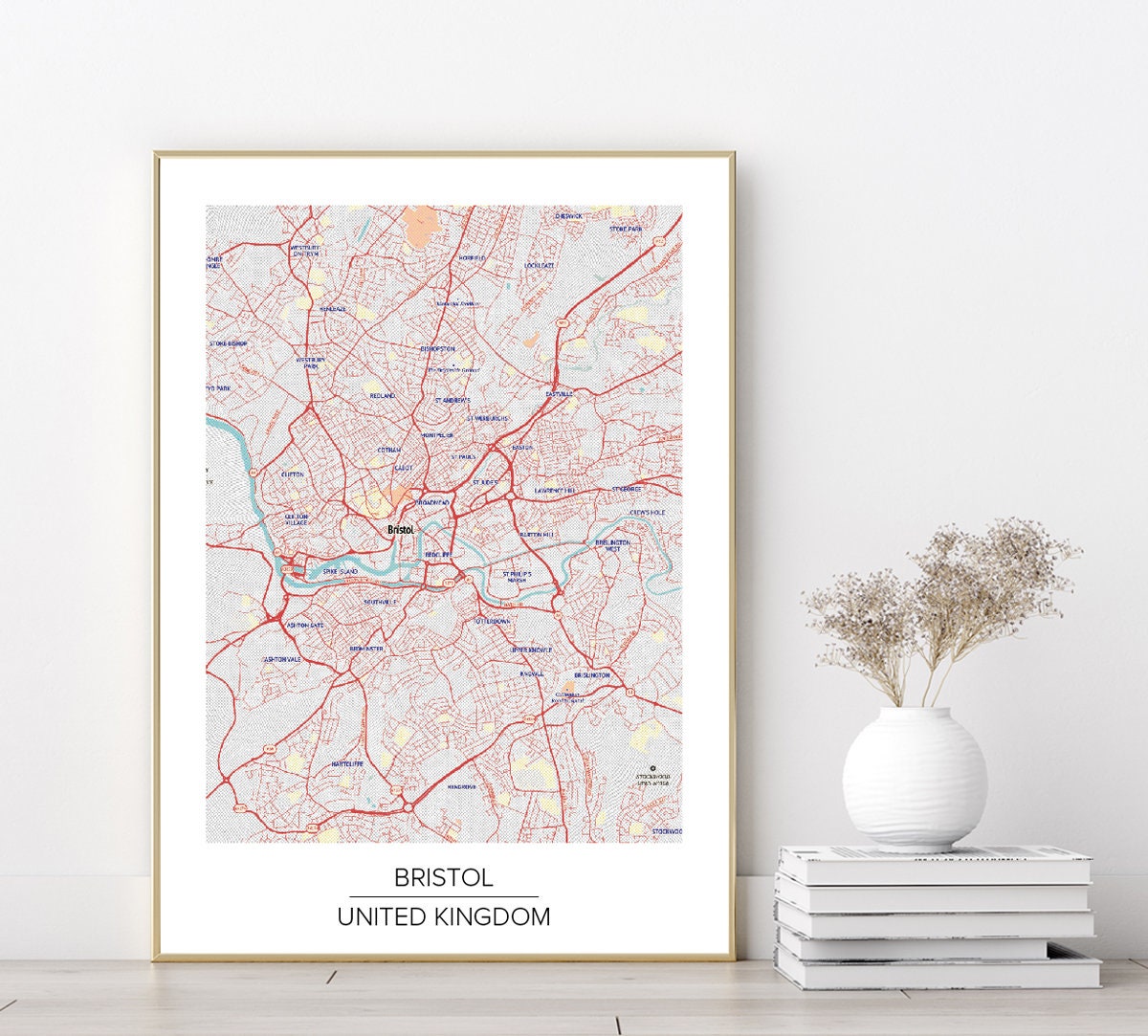 Bristol city map Poster print Eco Print Home Decor Wall Art UK City print Modern Map