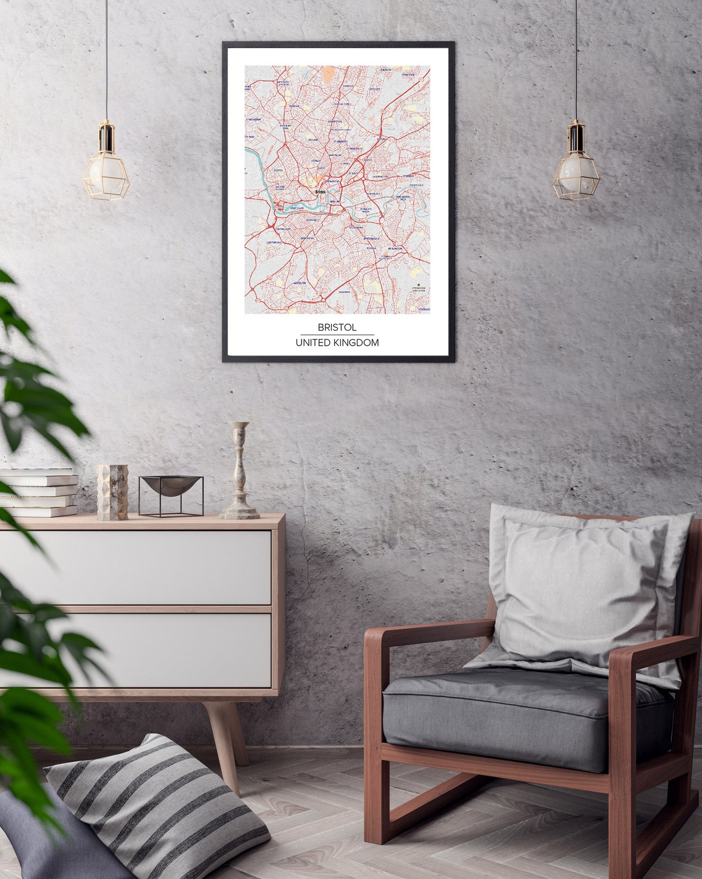 Bristol city map Poster print Eco Print Home Decor Wall Art UK City print Modern Map