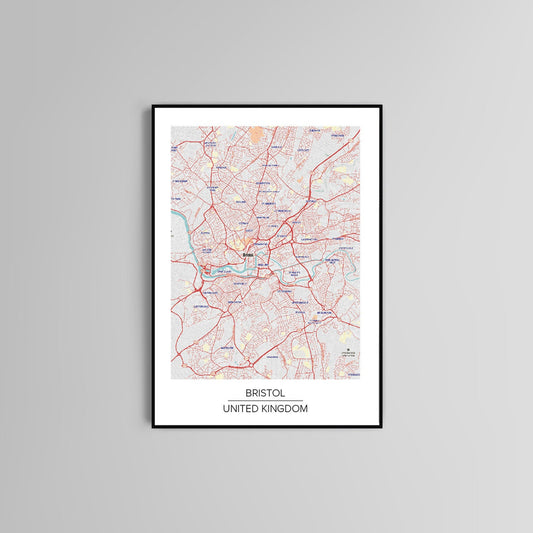 Bristol city map Poster print Eco Print Home Decor Wall Art UK City print Modern Map