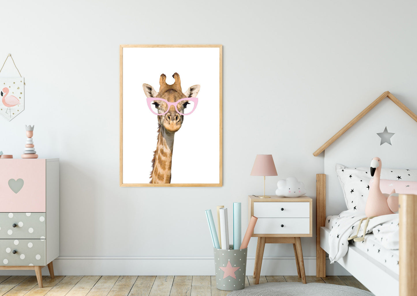 Animal Print, Giraffe Print, Pink Glasses, Nursery Wall Art , bedroom decorations, wall decor, Home Accessories, Animal