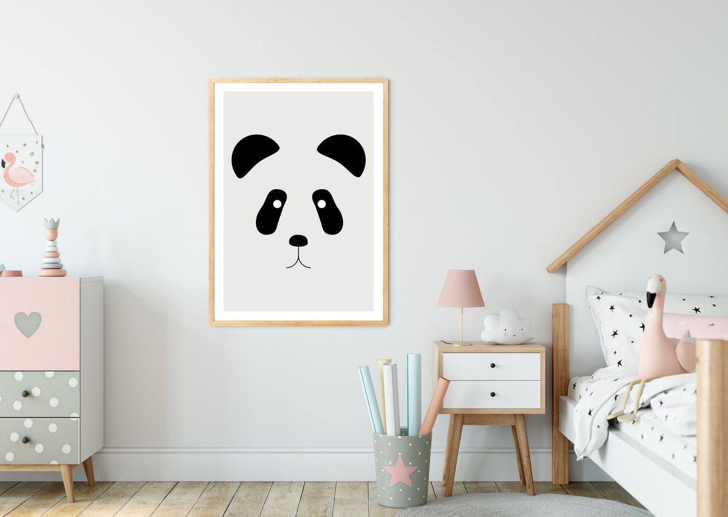 Nordic panda poster print home wall art decor modern poster