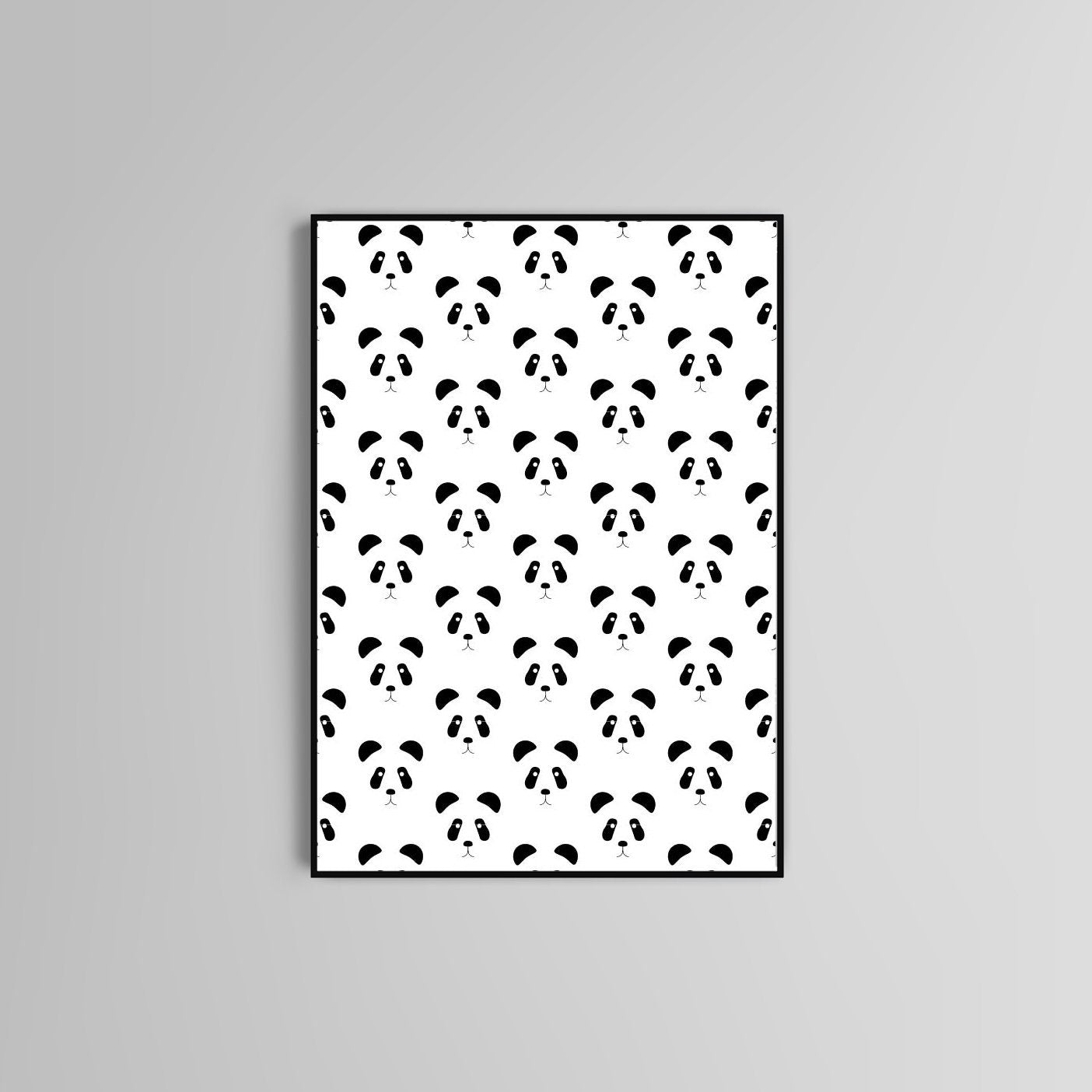 Panda poster wall decor, wall art home decor animal print animal pattern