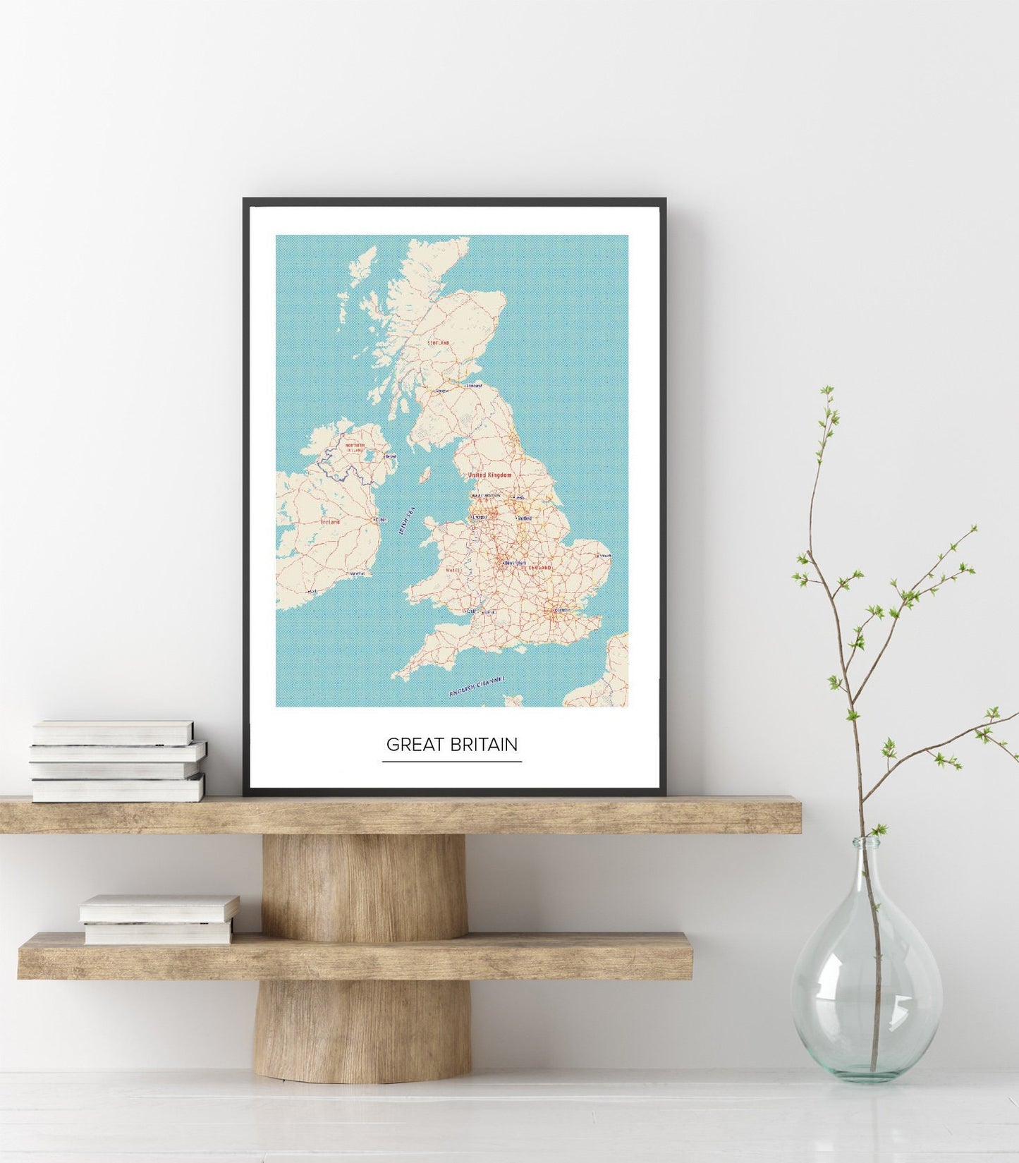 Great Britain Map poster home wall art decor modern poster print