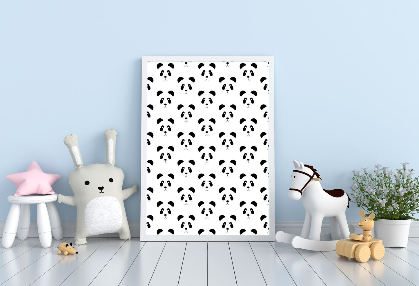 Panda poster wall decor, wall art home decor animal print animal pattern