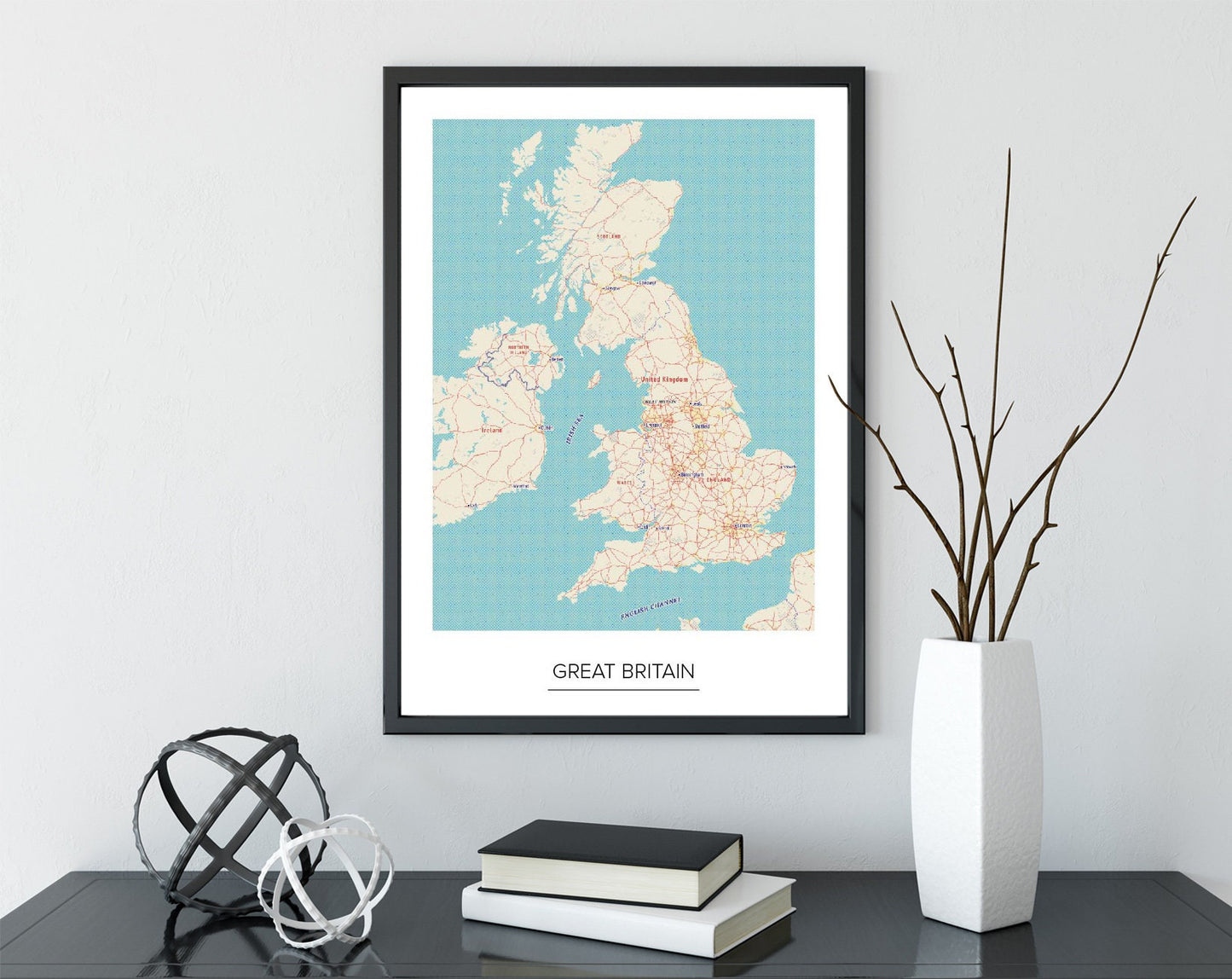 Great Britain Map poster home wall art decor modern poster print