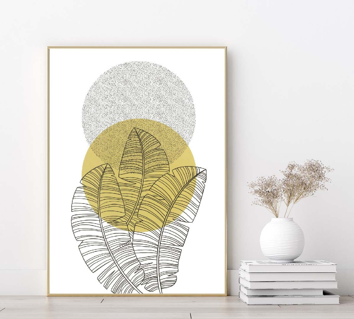 Abstract Poster print banana leaf sun Home decor poster Wall Art Modern Print Abstract