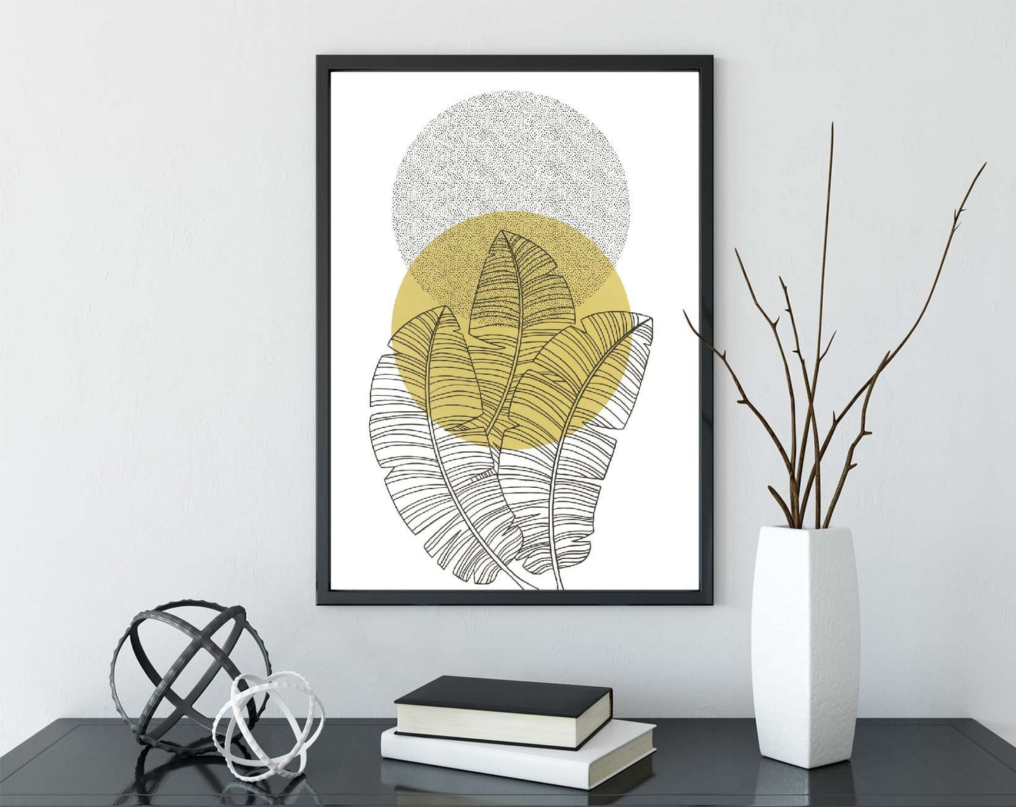 Abstract Poster print banana leaf sun Home decor poster Wall Art Modern Print Abstract