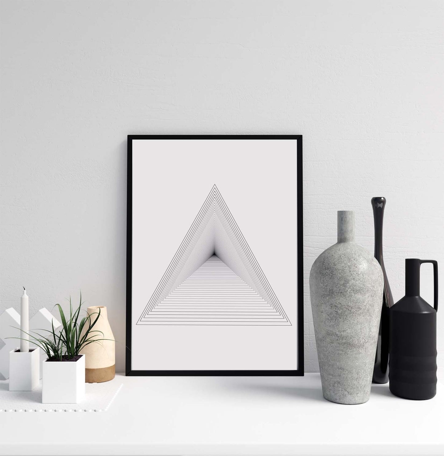 Triangle Tunnel Abstract , triangle pattern, wall art, home prints, eco prints,