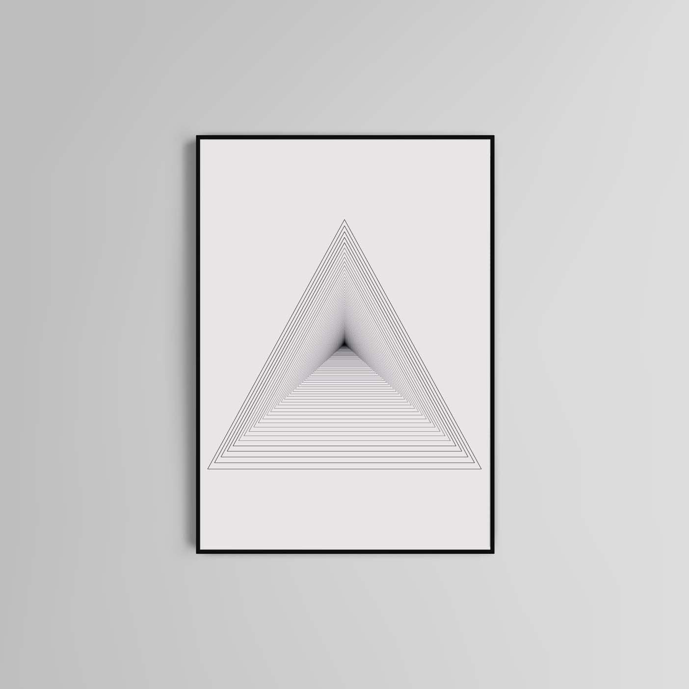 Triangle Tunnel Abstract , triangle pattern, wall art, home prints, eco prints,