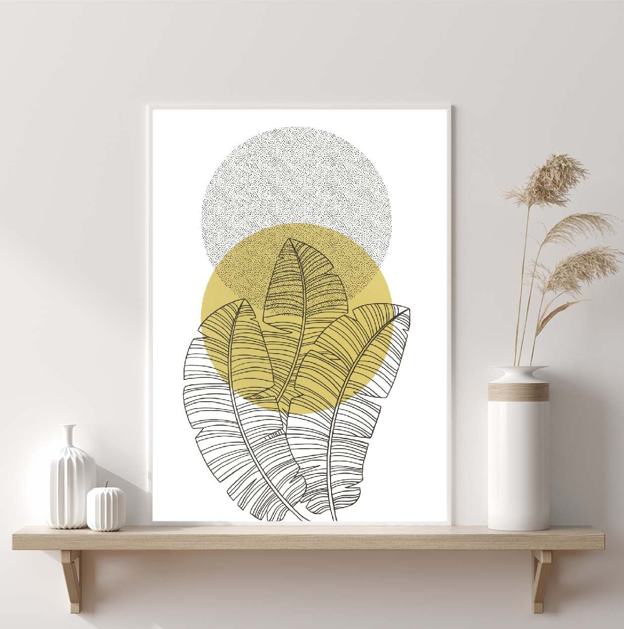 Abstract Poster print banana leaf sun Home decor poster Wall Art Modern Print Abstract