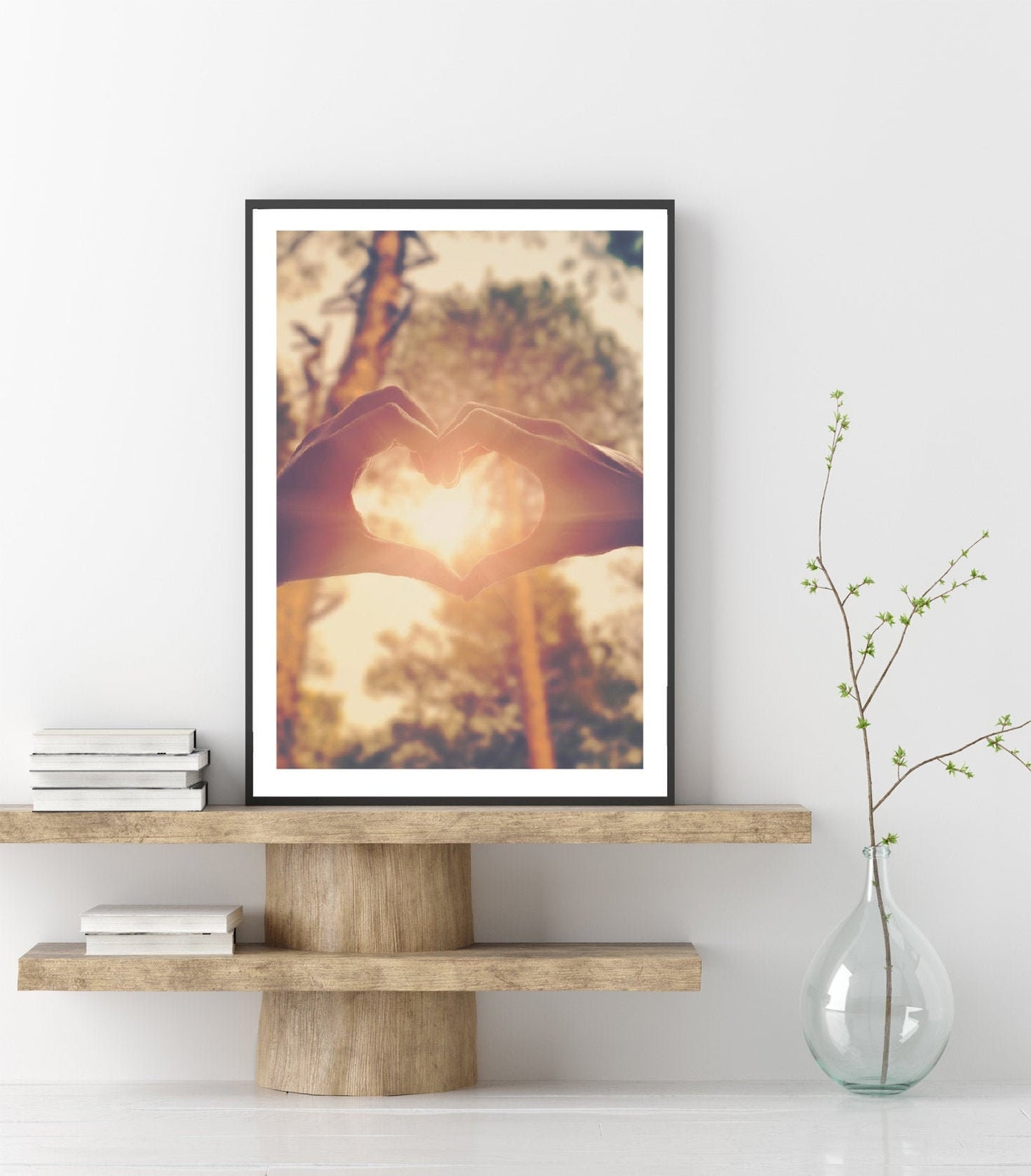 Heart print poster print Love print  Sunset print  Handsposter Wall art  Poster Print Love decor Livingroom decor Bedroom decor