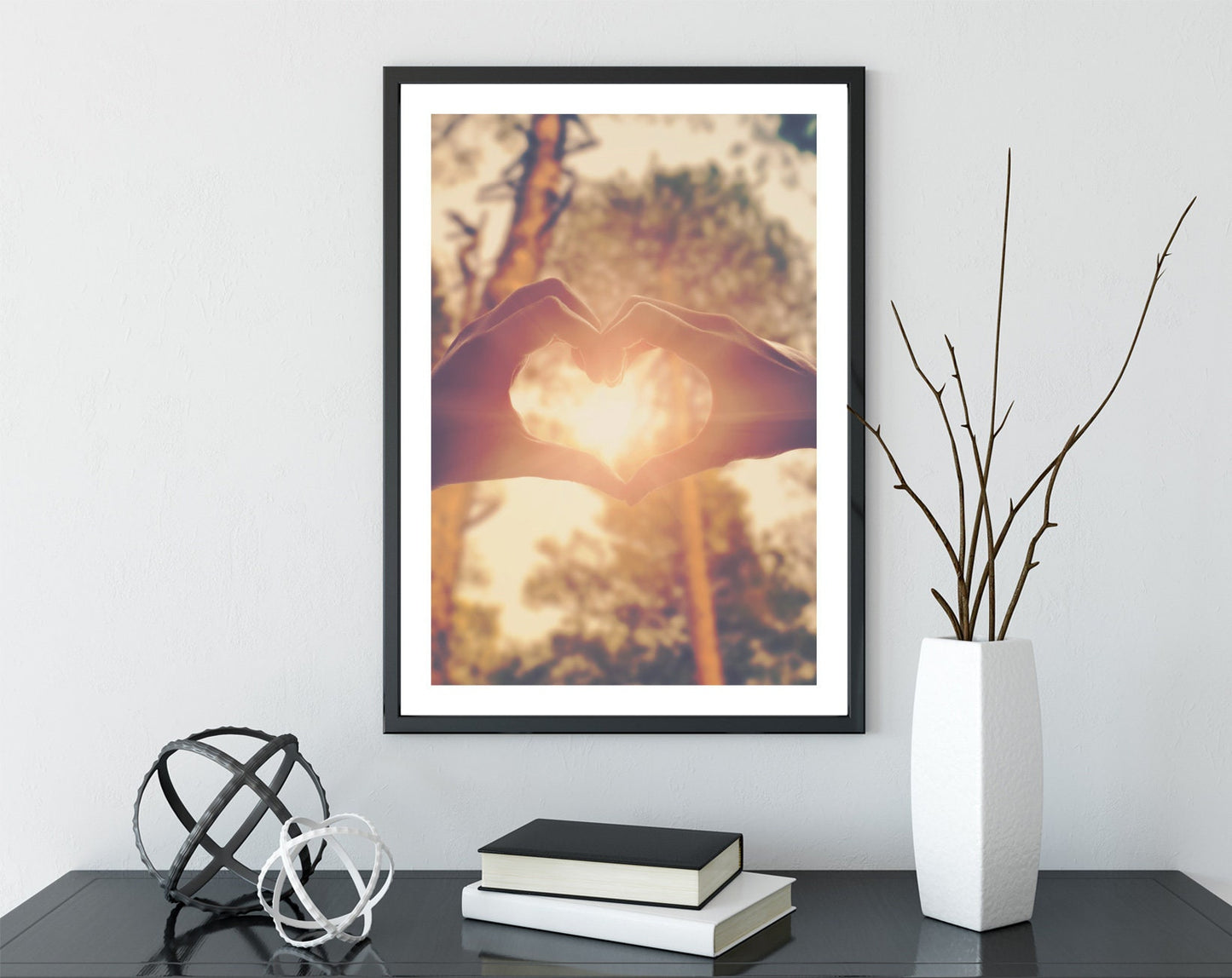 Heart print poster print Love print  Sunset print  Handsposter Wall art  Poster Print Love decor Livingroom decor Bedroom decor