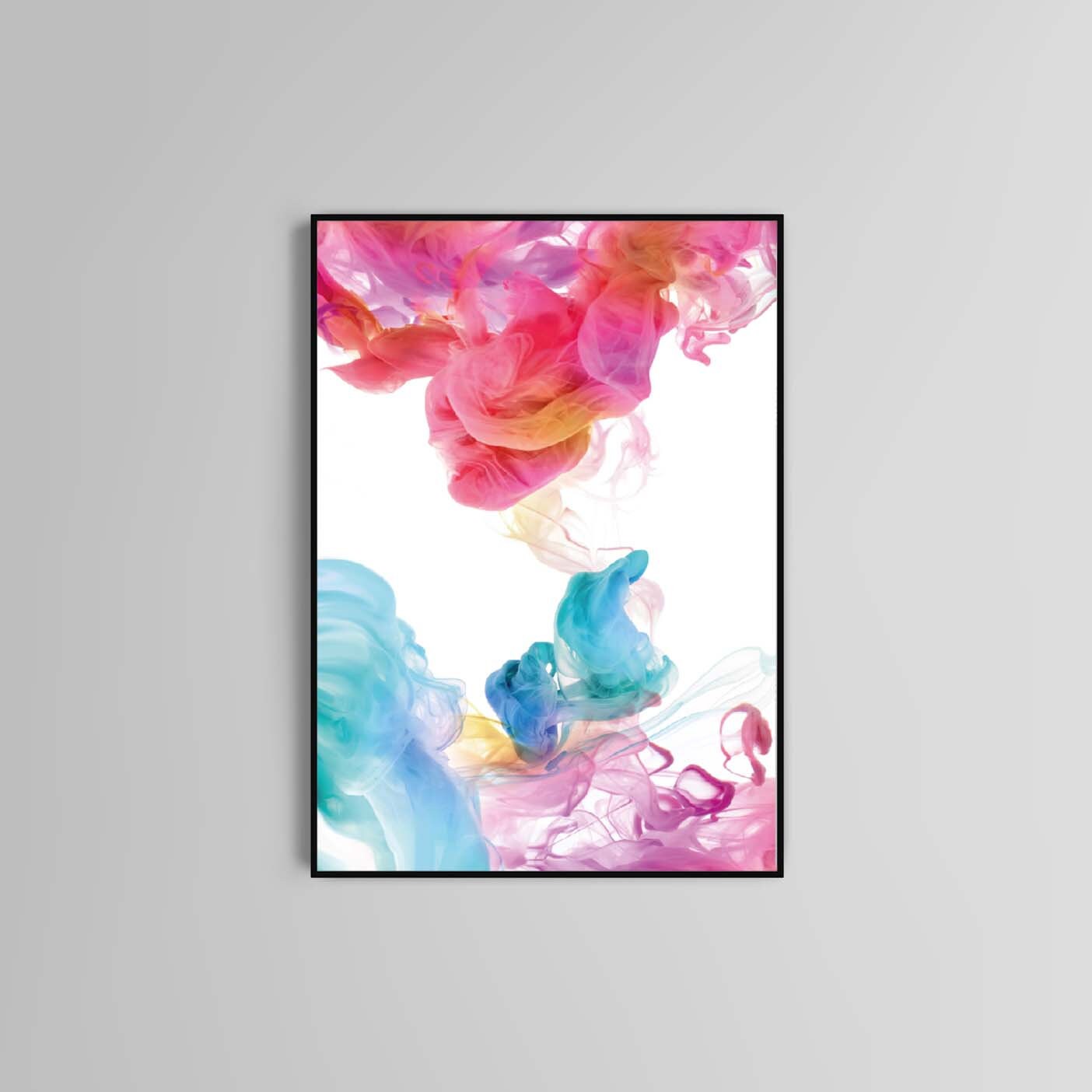 Abstract Poster Print, Pink, Black, Liquid, Home Accessories, Wall Art, Multicolour