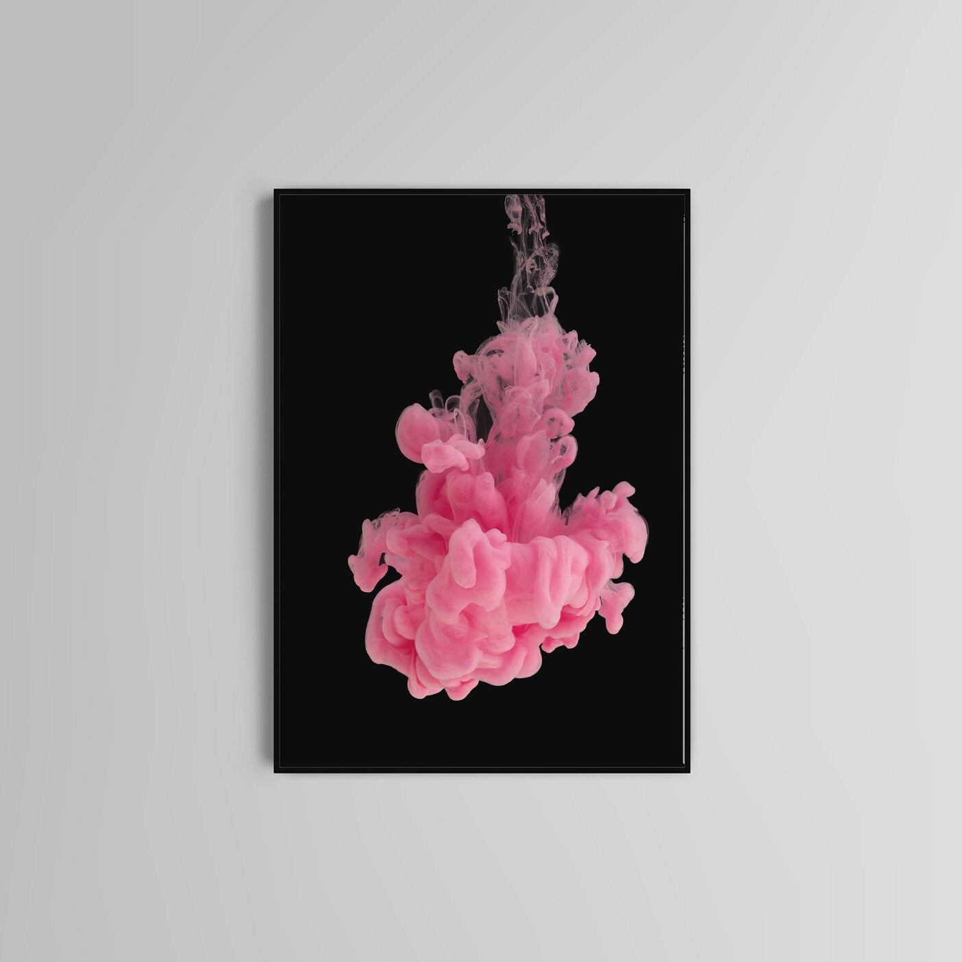 Abstract Poster Print, Pink, Black, Liquid, Home Accessories, Wall Art, Multicolour