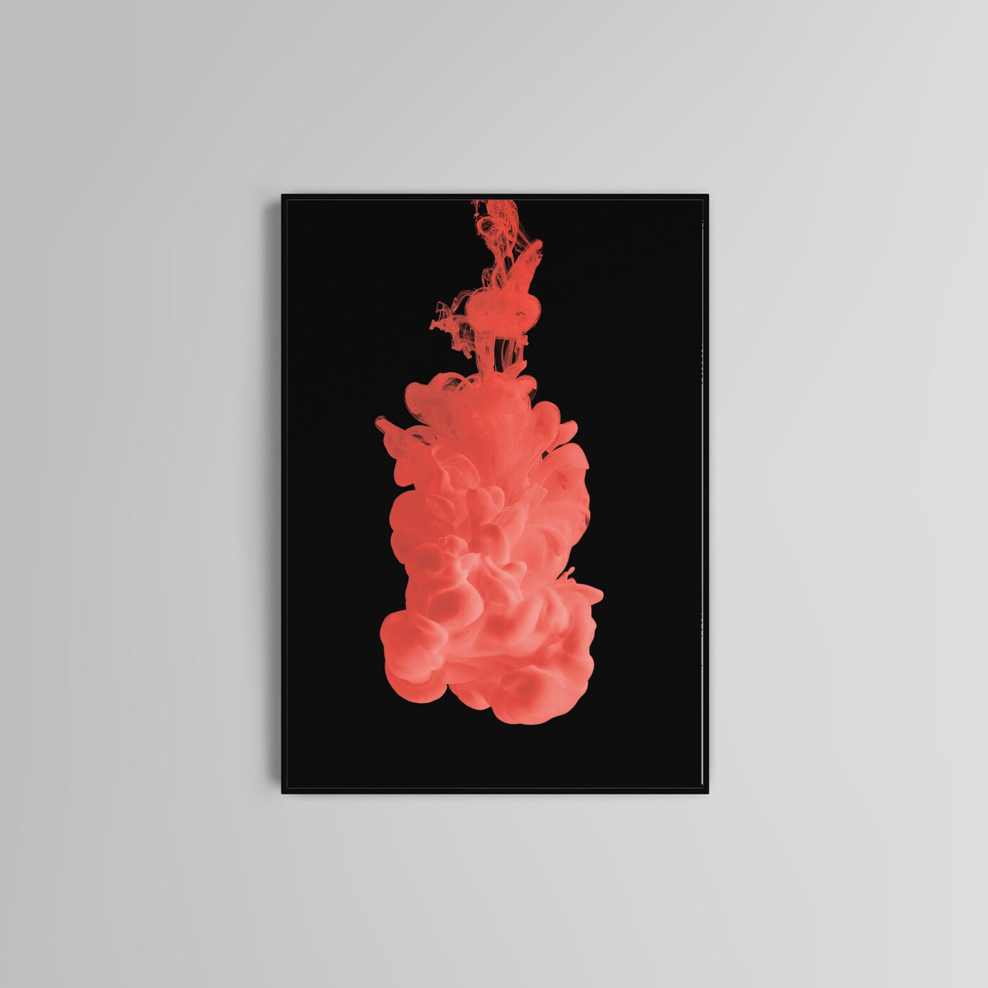 Abstract Poster Print, Pink, Black, Liquid, Home Accessories, Wall Art, Multicolour