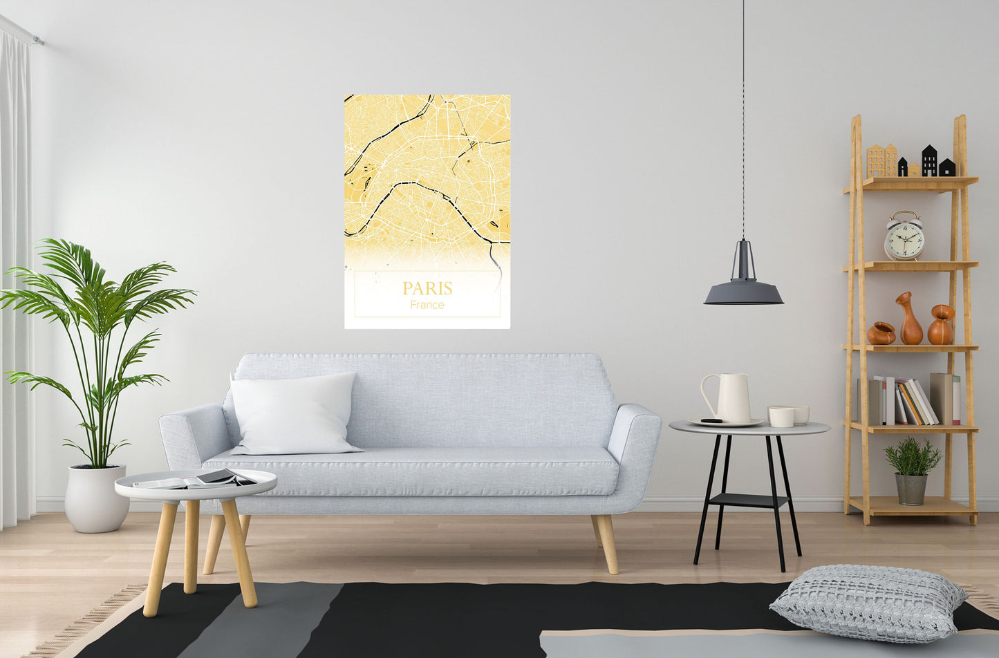 Paris Gold Colour Map Print, City Map, Home Decor, Wall Art, Maps Printing, Gift Idea