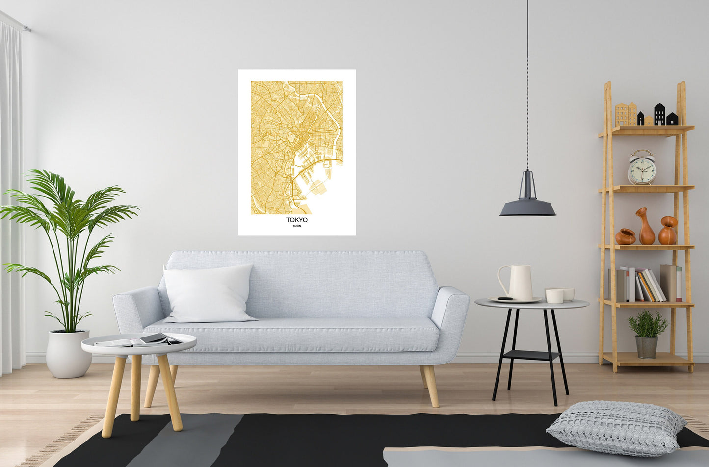 Tokyo Modern Map Print Poster Maps Home Accessories Office School Gift Idea