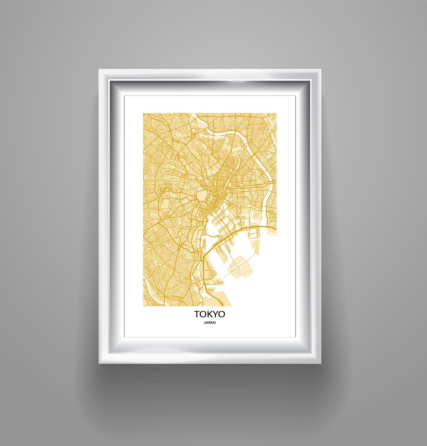 Tokyo Modern Map Print Poster Maps Home Accessories Office School Gift Idea