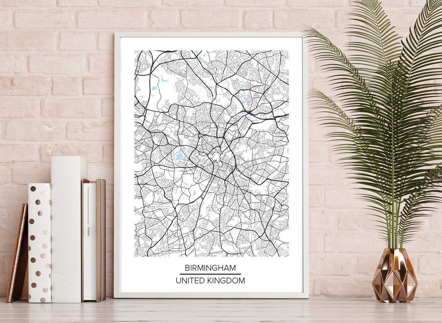 Birmingham Modern Map, Print, Eco inks, Gift Idea, Home Decor, Office Decor, School, City, Uk