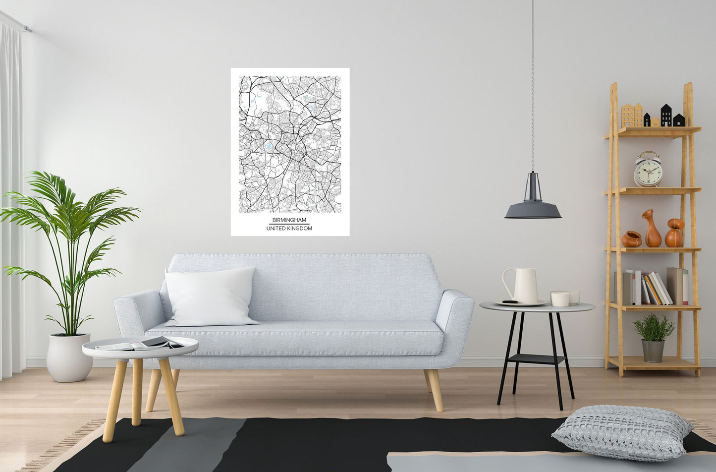 Birmingham Modern Map, Print, Eco inks, Gift Idea, Home Decor, Office Decor, School, City, Uk