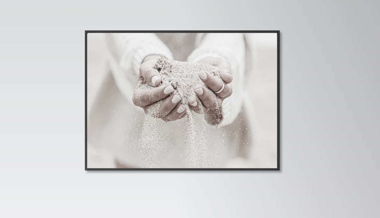 Sand in hands print poster print boho prints woman hands print sand poster modern print Sepia Woman