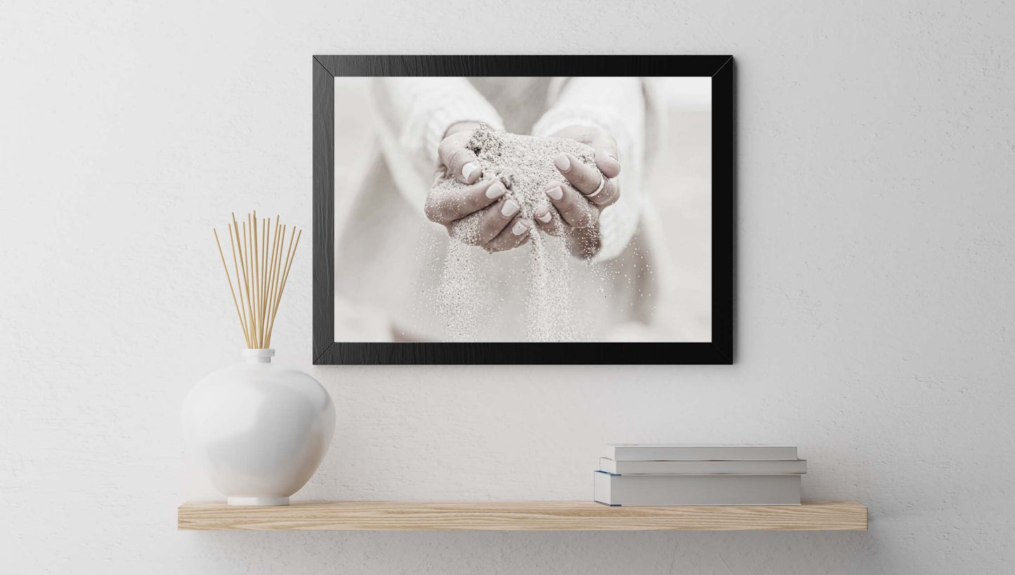 Sand in hands print poster print boho prints woman hands print sand poster modern print Sepia Woman