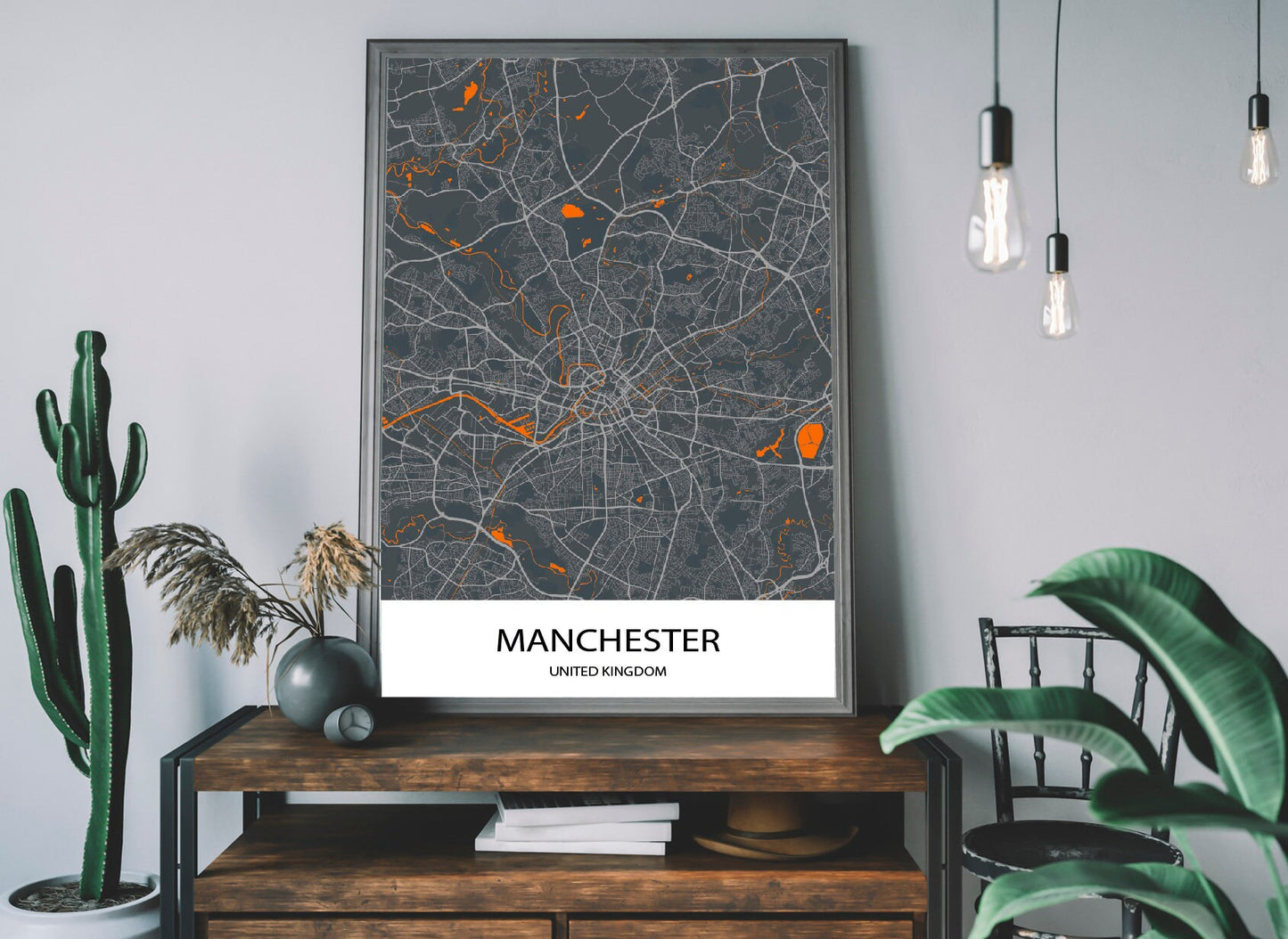 Manchester map Map Gifts Wall Art Home accessories Map Print home Art Map Posters Map Decor