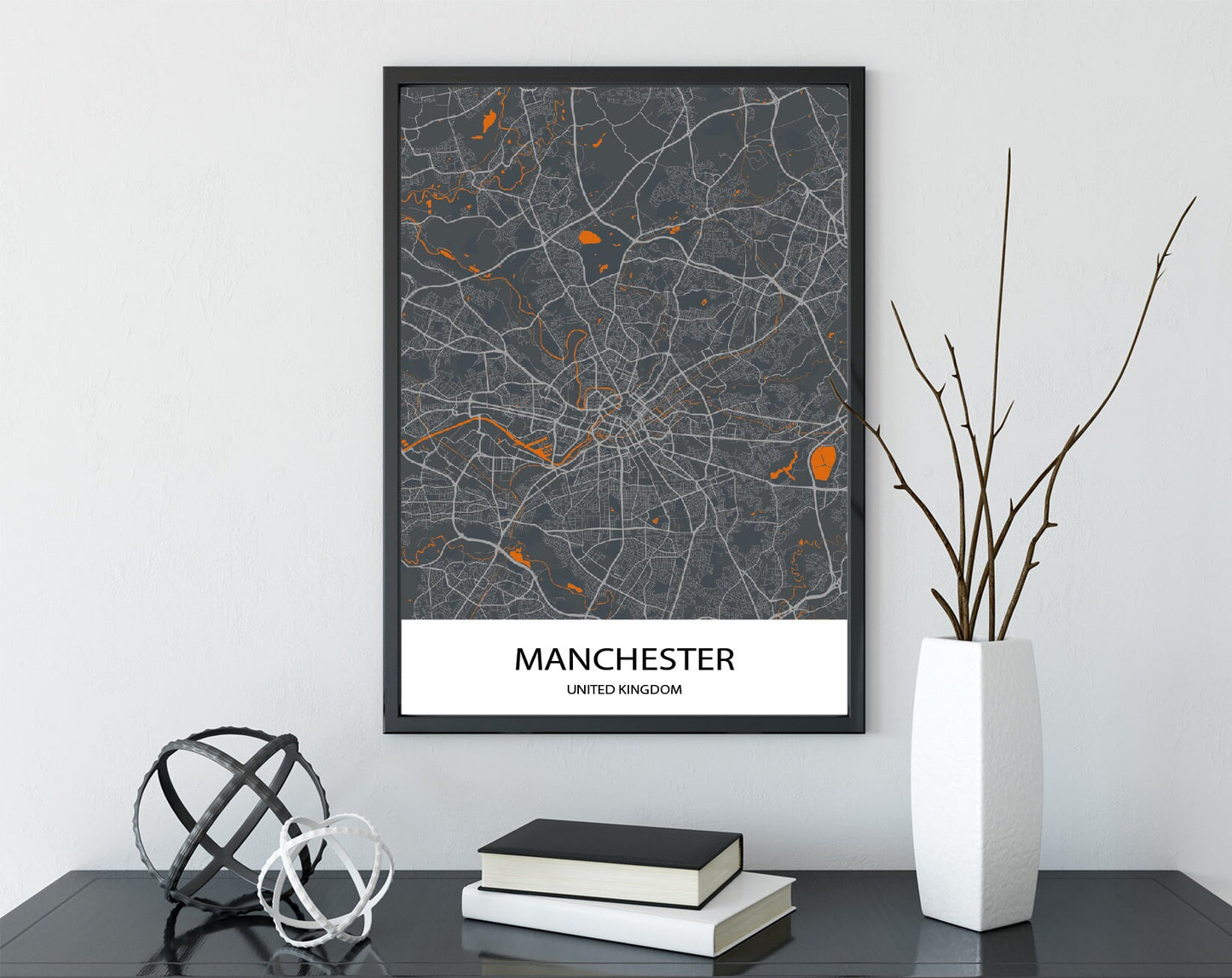 Manchester map Map Gifts Wall Art Home accessories Map Print home Art Map Posters Map Decor