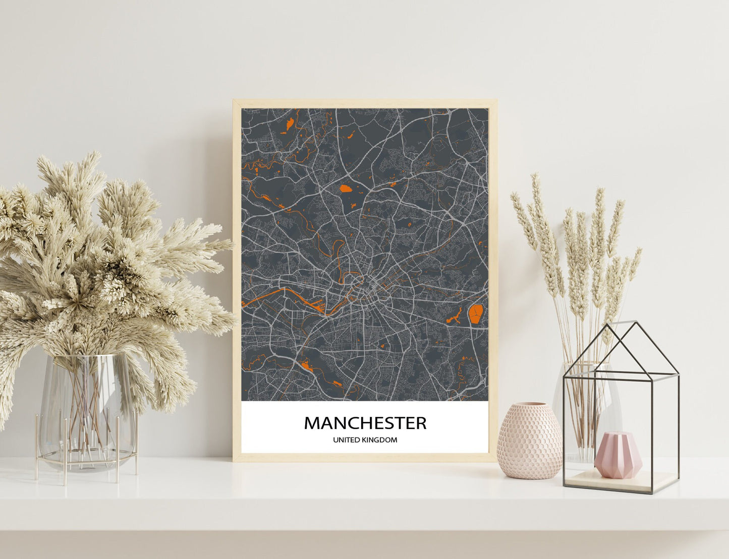 Manchester map Map Gifts Wall Art Home accessories Map Print home Art Map Posters Map Decor