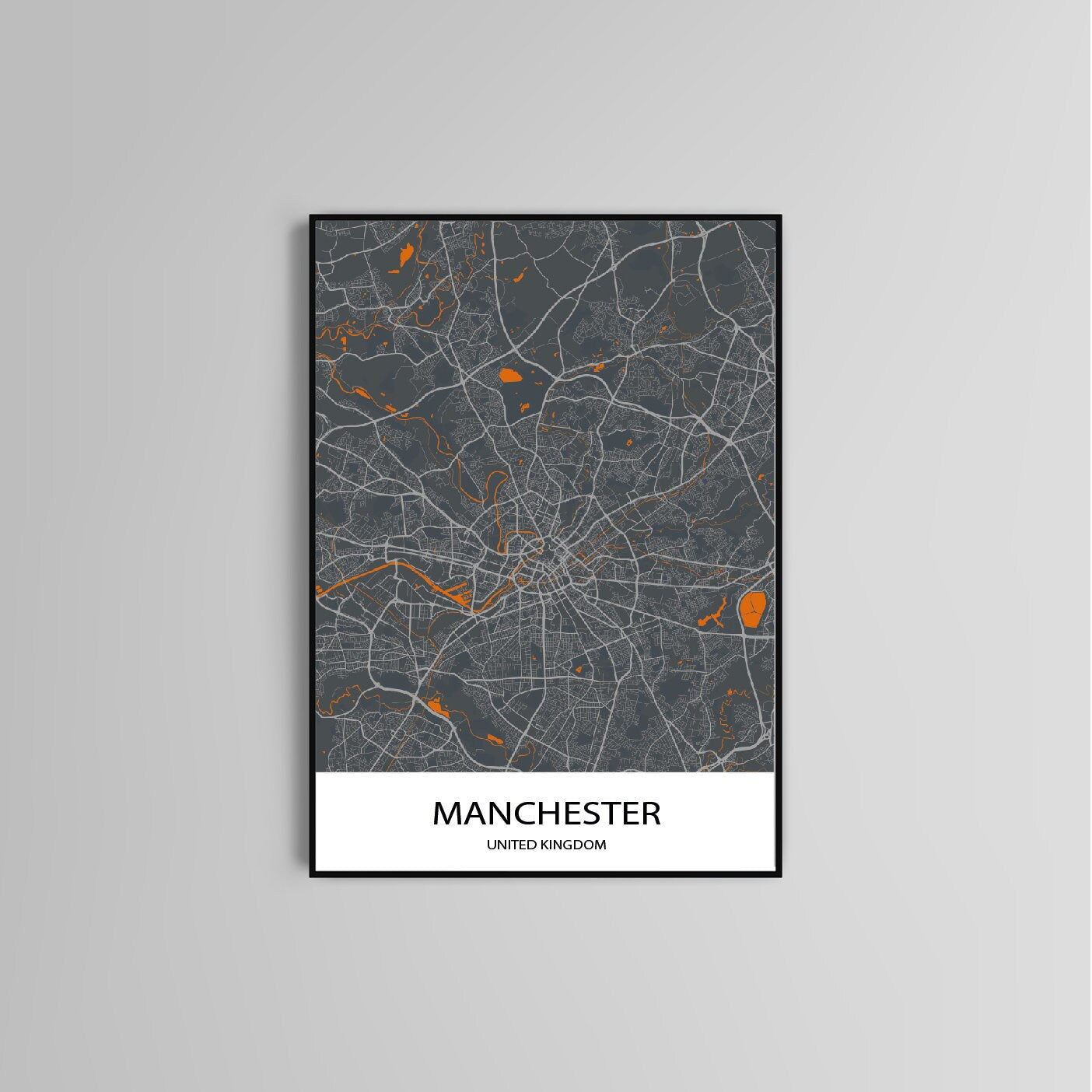 Manchester map Map Gifts Wall Art Home accessories Map Print home Art Map Posters Map Decor