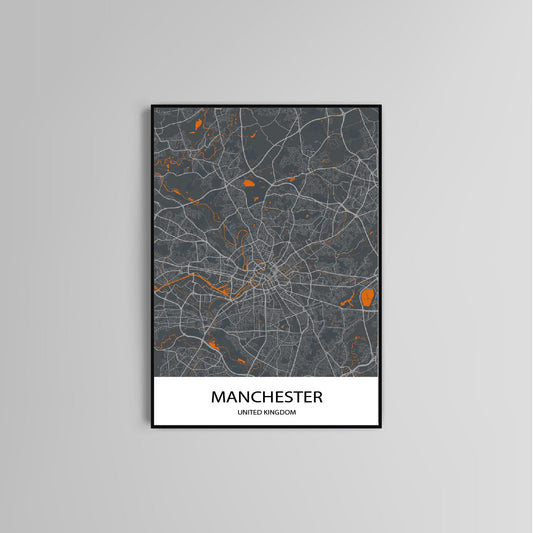 Manchester map Map Gifts Wall Art Home accessories Map Print home Art Map Posters Map Decor