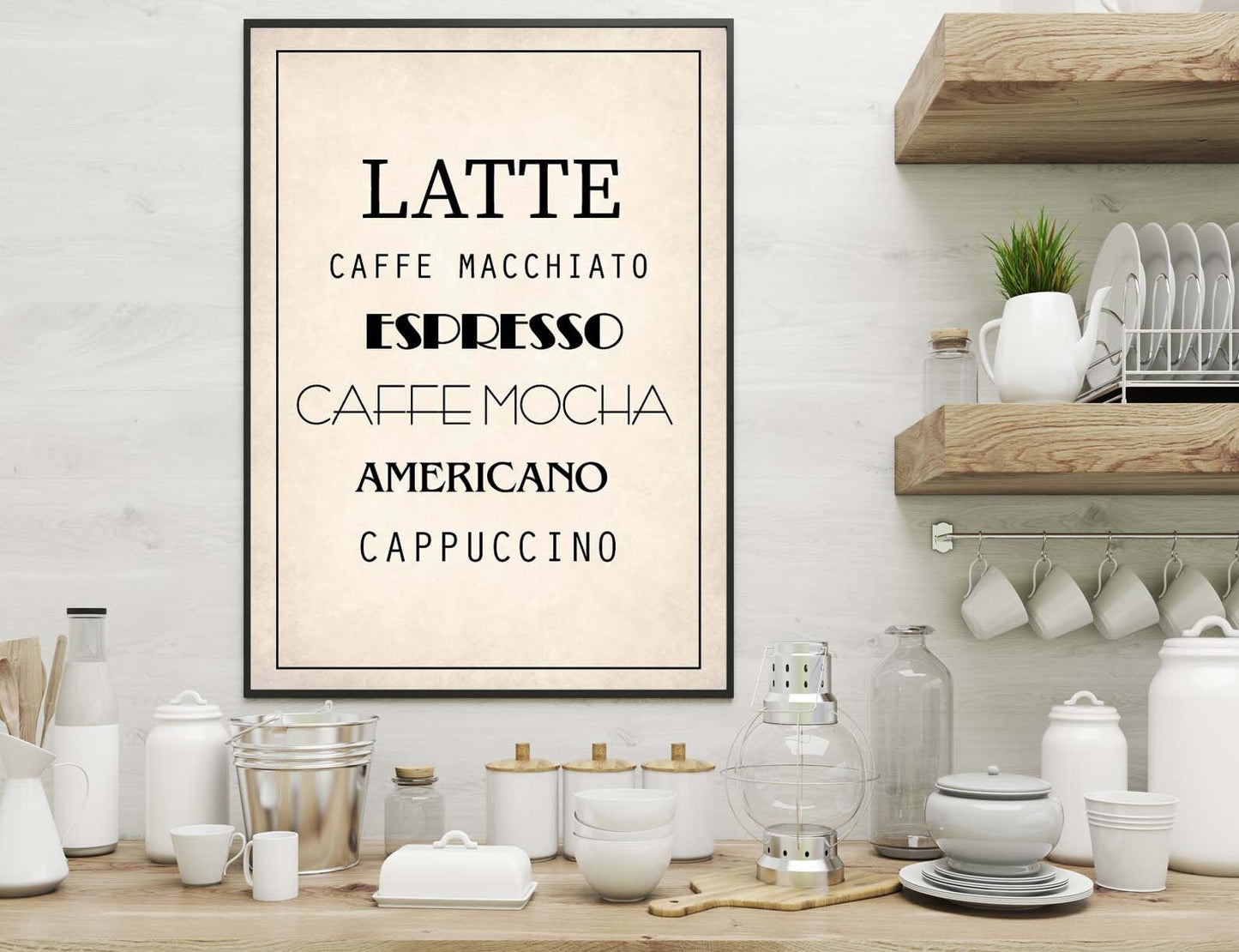 Coffee poster print Typography home wall art decor cafe poster