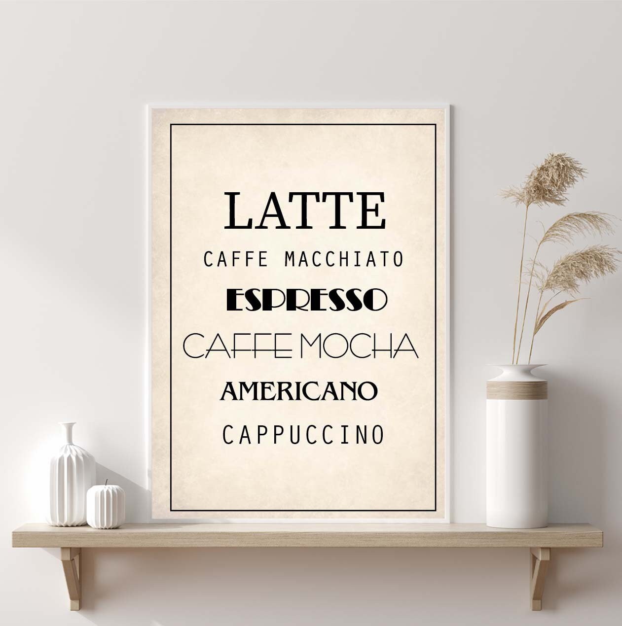 Coffee poster print Typography home wall art decor cafe poster