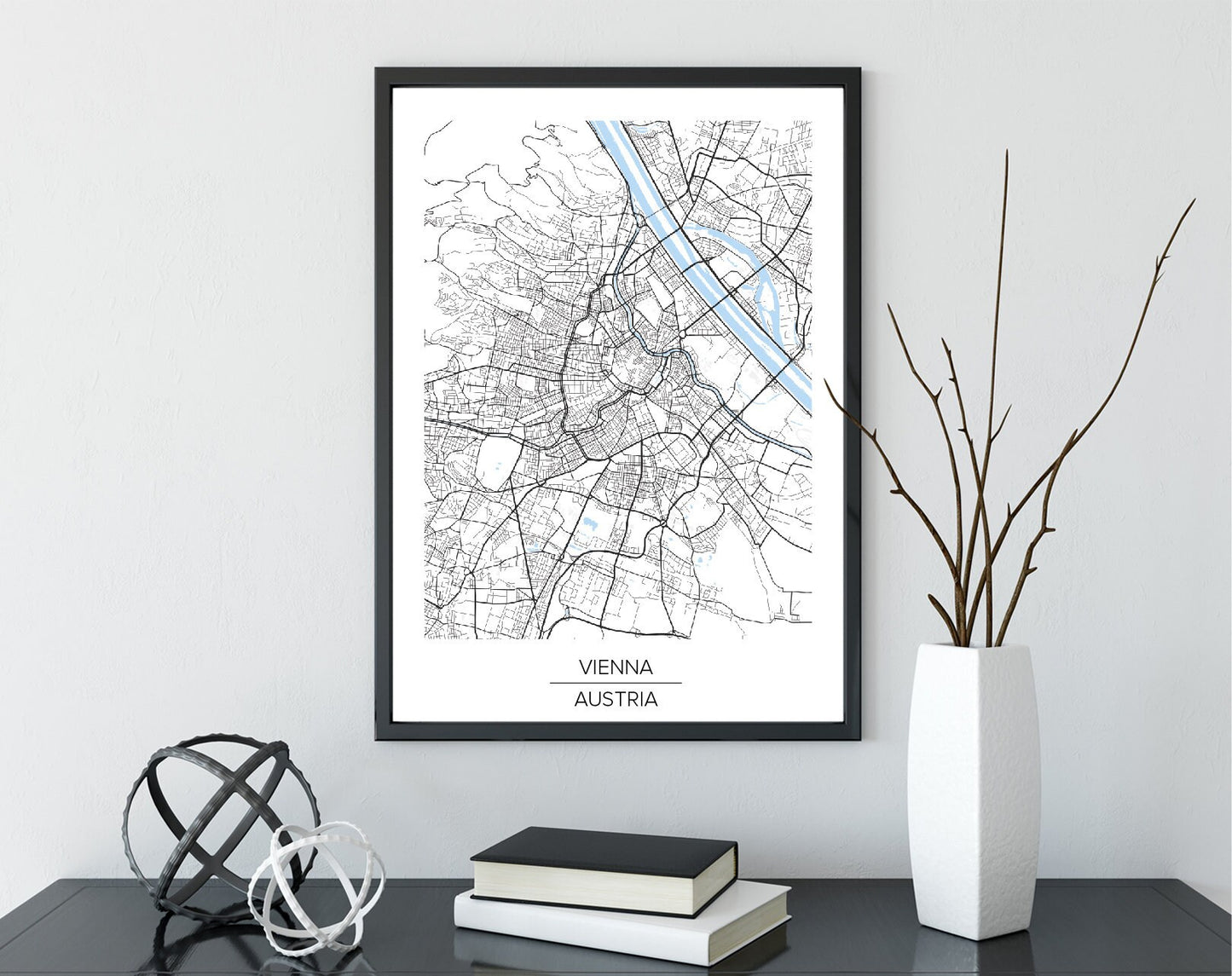 Vienna Austria poster print home wall art decor modern city map poster