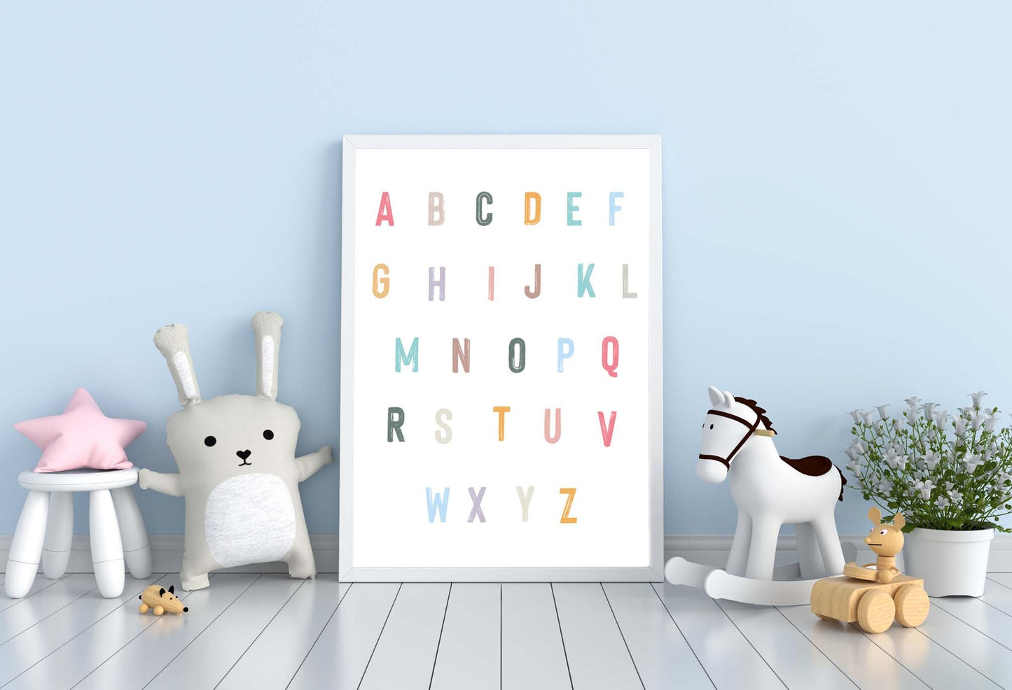 Alphabet for kids poster print home wall nursery art decor modern posters multi colour prints