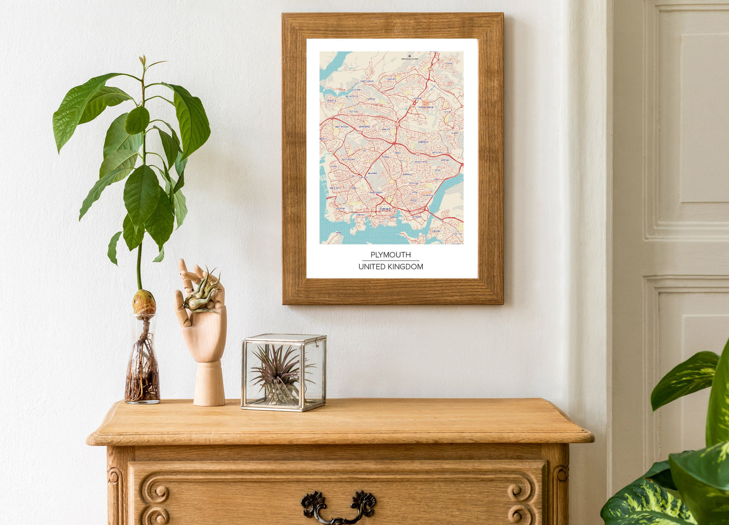 Plymouth Map poster print home wall art decor modern poster