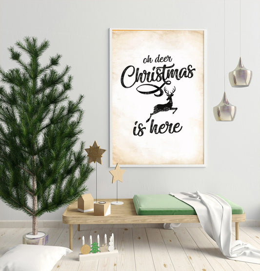 Christmas Deer, Prints,  Festive, Christmas décor, Wall art, Poster, Prints, Gift, Home Decor, Dorm accessories