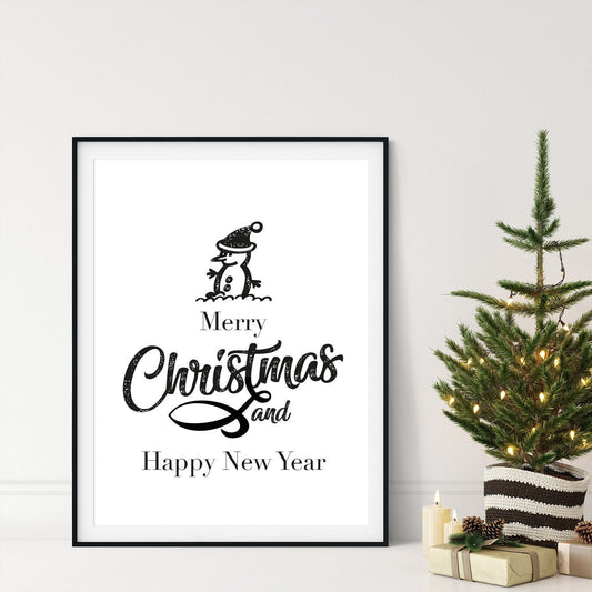 Christmas Snowman, Festive, Christmas décor, Wall art, Poster, Prints, Gift, Home Decor, Dorm accessories