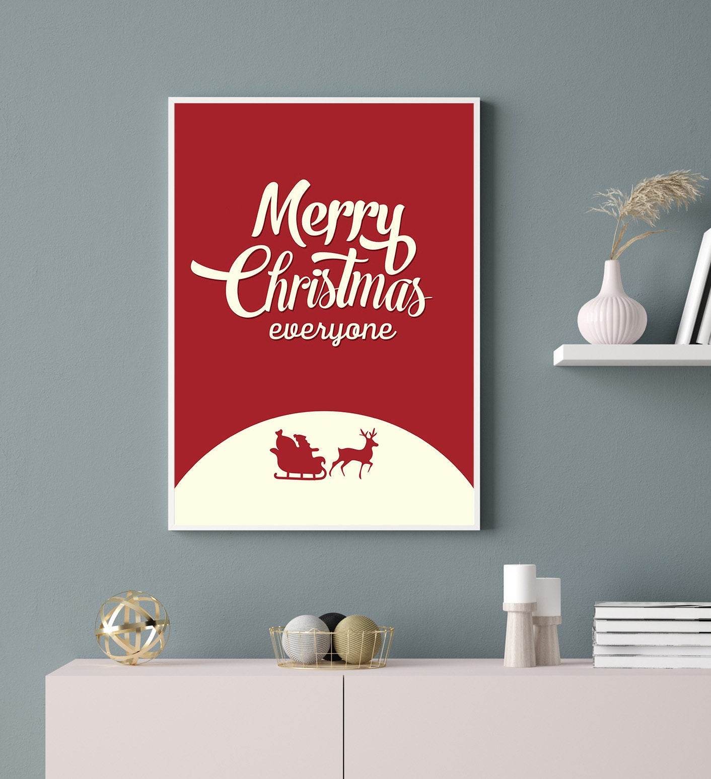 Christmas, Santa, Festive, Christmas décor, Wall art, Poster, Prints, Gift, Home Decor, Dorm accessories
