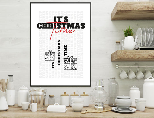 It's Christmas Time Poster, Prints,  Festive, Christmas décor, Wall art, Poster, Gift, Home Decor, Dorm accessories